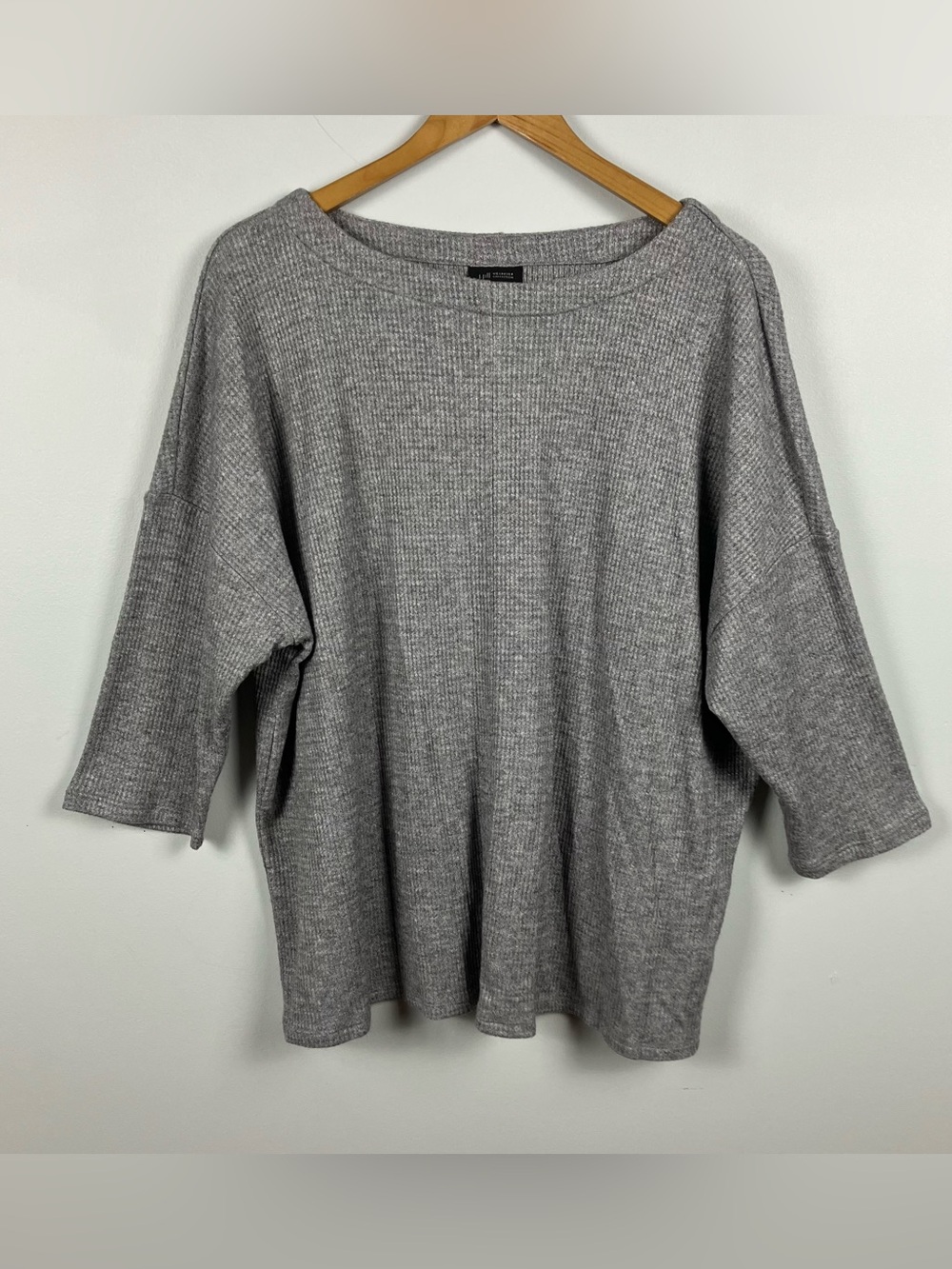J.Jill Wearever Collection XL Gray Waffle Knit Oversized Dolman Sleeve Top NWT